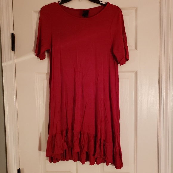 Agnes & Dora red ruffle tunic. Size Small - Picture 1 of 4